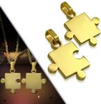 Steeel. hu - Nemesacél ékszer webáruház Arany színű puzzle alakú nemesacél páros medál
