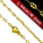 Steeel. hu - Nemesacél ékszer webáruház Arany színű nemesacél nyaklánc ékszer, lapos, ovális szemekkel