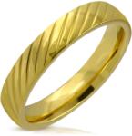 Steeel. hu - Nemesacél ékszer webáruház Arany színű átlós vágású nemesacél gyűrű 4 mm