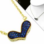 Steeel. hu - Nemesacél ékszer webáruház Arany színű nyaklánc, szív alakú cirkónia kristályos medállal