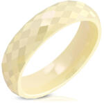 Steeel. hu - Nemesacél ékszer webáruház Sárga színű kerámia gyűrű, négyszögre csiszolt mintával