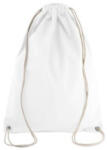 Kimood pamut tornazsák-hátizsák fehér zsinórral KI0125, White