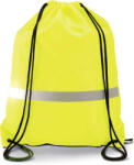 Kimood poliészter tornazsák-hátizsák vényvisszaverö csíkkal KI0109, Fluorescent Yellow