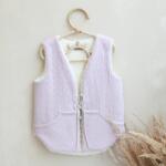 BabyLy Vesta pentru fetita, reversibila, dublat, bumbac brodat roz si tesatura bucle crem, teddy by babyly, 104 110, 3-5 ani
