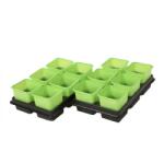PLASTOR Set 12 ghivece rasad, dimensiune 8x8 cm + 2 tavi (12193-12)