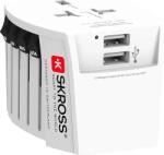 SKROSS Адаптер SKROSS PRO MUV 2 x USB-A, 1.302960, World, Бял (SKROSS-1302960) - xtreme