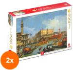 DEICO Set 2 x Puzzle 1000 Piese Deico, Giovanni Antonio Canal, Bucentaur’s Return to the Pier by the Palazzo Ducale (OTD-2xTOY-76687) Puzzle