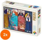 D-Toys Set 2 x Puzzle 2000 Piese D-Toys, Printesa si Broasca, Frumoasa din Padurea Adormita, Alba ca Zapada, Noptile Arabe (OTD-2xTOY-73860-01) Puzzle