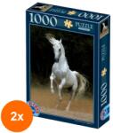 D-Toys Set 2 x Puzzle 1000 Piese D-Toys, Cal Alb (OTD-2xTOY-65988-01) Puzzle