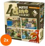 D-Toys Set 2 x Colectie 4 Puzzle-uri, D-Toys, Dinozauri, 12, 24, 35 si 48 Piese (OTD-2xTOY-73051) Puzzle