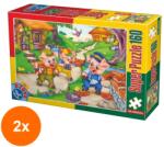 D-Toys Set 2 x Puzzle 160 Piese, D-Toys, Cei Trei Purcelusi (OTD-2xTOY-60495-06) Puzzle