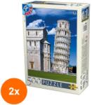 D-Toys Set 2 x Puzzle 500 Piese, D-Toys, Turnul din Pisa (OTD-2xTOY-50328-11) Puzzle