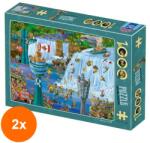 D-Toys Set 2 x Puzzle 1000 Piese D-Toys, Cartoon Cascada Niagara (OTD-2xTOY-61218-14) Puzzle
