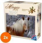 D-Toys Set 2 x Puzzle 239 Piese in Forma de Cai, Magic of the Horses Haflingers, D-Toys (OTD-2xTOY-65933-01) Puzzle