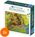D-Toys Set 2 x Puzzle Cultural 240 Piese, D-Toys, Romania, Tara Turismului (OTD-2xTOY-74225) Puzzle