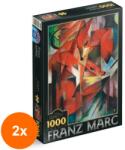 D-Toys Set 2 x Puzzle 1000 Piese D-Toys, Franz Marc, Foxes, Vulpi (OTD-2xTOY-72856-01) Puzzle