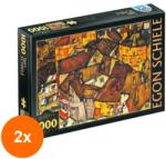 D-Toys Set 2 x Puzzle 1000 Piese D-Toys, Egon Schiele, Crescent of Houses (OTD-2xTOY-76830) Puzzle