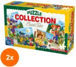 D-Toys Set 2 x Colectie 4 Puzzle-uri, D-Toys, Motanul Incaltat, Scufita Rosie, Calatoriile lui Gulliver, Hansel si Gretel, 24, 35, 48, (OTD-2xTOY-60501) Puzzle