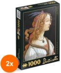 D-Toys Set 2 x Puzzle 1000 Piese D-Toys, Sandro Botticelli, Idealised Portrait of a Lady (OTD-2xTOY-72672-03) Puzzle