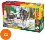 D-Toys Set 2 x Puzzle 35 Piese, D-Toys, Animale Salbatice, Lupi (OTD-2xTOY-60198-03) Puzzle
