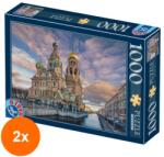 D-Toys Set 2 x Puzzle 1000 Piese D-Toys, Savior on the Spilled Blood, Sankt Petersburg (OTD-2xTOY-62154-21) Puzzle