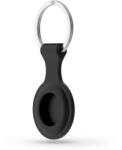 Haffner Szilikon védőtok és rögzítő kulcstartó Apple AirTag nyomkövetőhöz - fekete (ECO csomagolás) (FN0197)