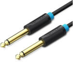 Vention 6.5mm jack/M -> 6.5mm jack/M kábel, (fekete, aranyozott), 1m, kábel (BAABF)