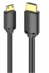 Vention HDMI-C/M -> HDMI-A/M (4K, HD, fekete), 1, 5m, kábel (AGHBG)