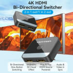 Vention HDMI (2 Portos, kétirányú, 4K, 60Hz, fekete), switcher (AKOB0) - onlinepatron