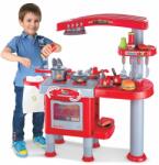 Majlo Toys Red Kitchen nagy gyerekkonyha páraelszívóval és kiegészítőkkel