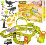 Majlo Toys Dino Track autópálya elemes autóval és dinoszauruszokkal 324 részes