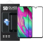  Samsung Galaxy A40 üvegfólia, tempered glass, előlapi, 5D, edzett, hajlított, fekete kerettel