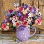 Ambiente Mug with flowers papírszalvéta 33x33cm, 20db-os - szep-otthon