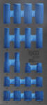 BGS technic 1/3 szerszámtálca szerszámkocsihoz (408x189x32 mm), üresen: 20 részes légkulcsokhoz való dugókulcsfej készlethez, 10-24 mm (nem tartozék) (BGS 4130-1) (4130-1)