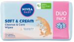 Nivea Șervețele biodegradabile, 2 x 57 buc - Nivea Baby Soft & Cream 2 x 57 szt
