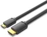 Vention HDMI-C/M -> HDMI-A/M (4K, HD, fekete), 2m, kábel (AGHBH) (AGHBH)