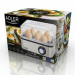 Adler AD4486 500-800W (8 tojáshoz) inox elektromos tojásfőző (AD4486)