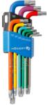 Högert Technik TORX kulcskészlet, színkódolással, S2 acél, T10 és T50 közötti méret 9 db / blister (HT1W817) (HT1W817)