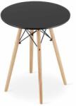 Artool Skandináv stílusú asztal, Artool, kerek, MDF és fa, fekete, 60x72 cm (ART-3501)