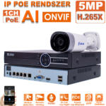  1 kamerás 5MP IP POE biztonsági rendszer