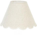 Clayre & Eef (Szépséghibás) Műanyag lámpaernyő textil borítással 22x16cm, natúr hullámos aljú