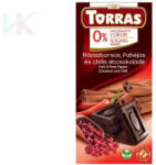TORRAS étcsokoládé rózsaborssal, fahéjjal és chillivel hozzáadott cukor nélkül 75g