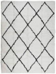 vidaXL krém és fekete hosszú szálú bozontos modern szőnyeg 300x400 cm 375374