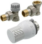 COMAP Set cu cap termostatic Sensity, cu robinet pentru calorifer tur termostatic si robinet retur, COMAP