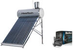 HeizTech KIT S18 cu panou solar cu 15 tuburi vidate pentru preparare apa calda menajera cu rezervor otel inoxidabil nepresurizat 150 litri HeizTech + pompa ridicare presiune pentru panouri solare nepresurizate