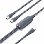 Vention USB-C 2.0/M -> 2*USB-C/M, (5A, silicon, negru), 1, 5 m, cablu (CTMBG)
