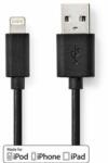 Nedis Cablu Lightning | USB 2.0 | Apple Lightning, 8 pini | Conector USB-A | 480 Mbps | Placat cu nichel | 2.00 m | Rotund | PVC | Negru | Cutie (CCGB39300BK20)