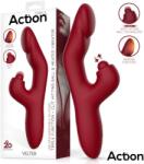 Action Velter Triple Function G-Spot Rabbit Vibrator with Clit Hitting Ball & Heating Function Bordo