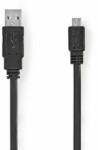 Nedis Cablu USB | USB 2.0 | USB-A Plug | USB Micro-B Plug | 480 Mbps | Placat cu nichel | 1.00 m | plat | PVC | negru | sac de plastic (CCGP60410BK10)