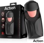 Action Kubex Masturbator with Licking Tongue, Pulsation & Vibration Black